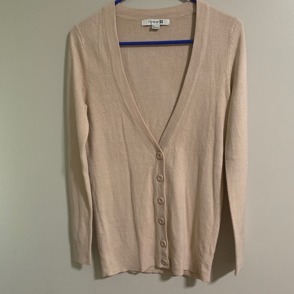 Peach Forever 21 Button Up Cardigan